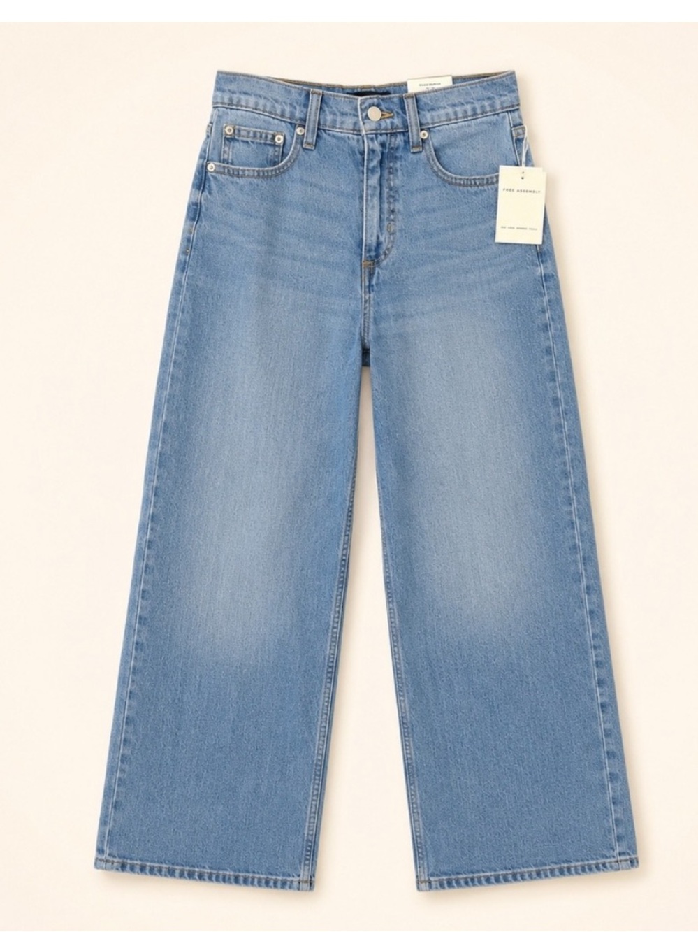 NWT • FREE ASSEMBLY • High Rise Wide Leg Jeans in City Blue High-Rise Style - Picture 9 of 11